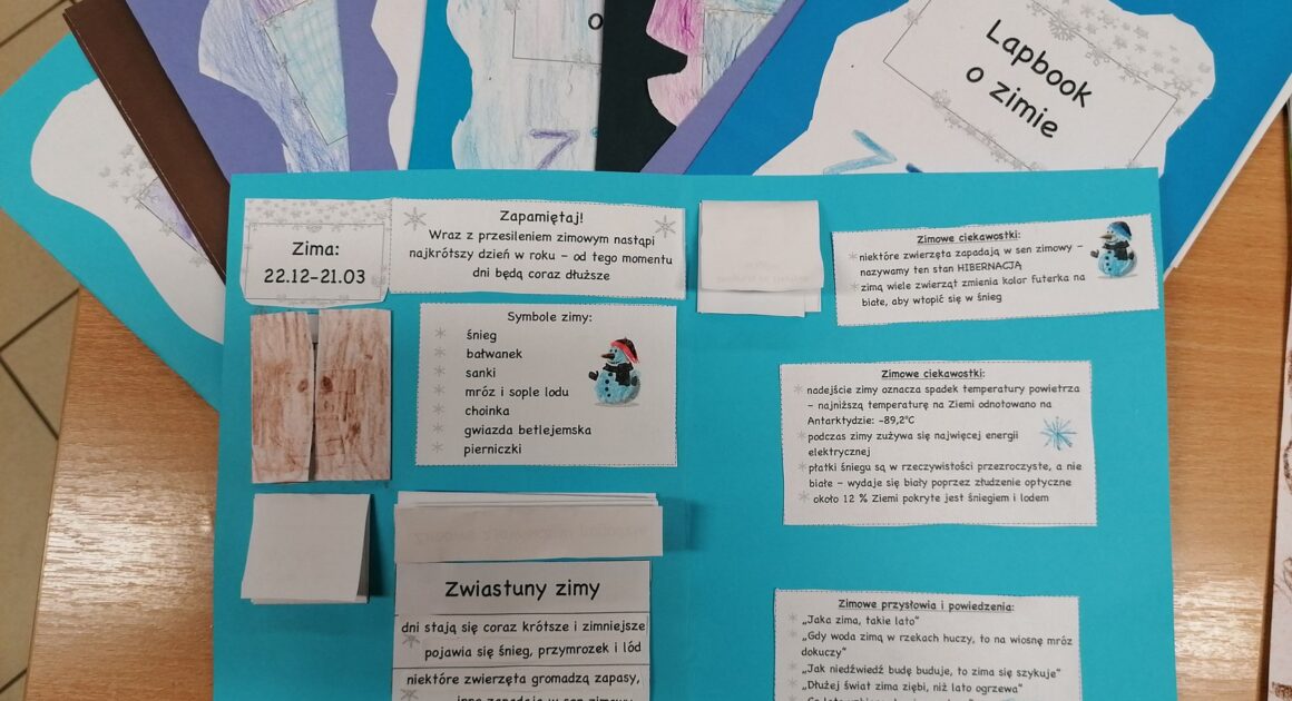 Innowacja pedagogiczna w klasie II A – Lapbook Zima